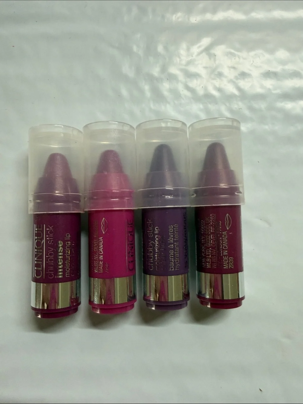 Clinique Chubby Stick Lip Balms in Rose, Fuchsia & Plum Tones travel sample size